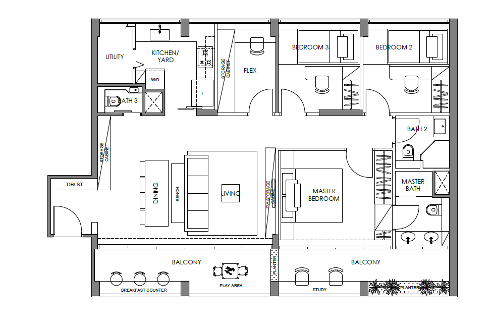 Springleaf Residence 3 Bedroom Floorplan 4