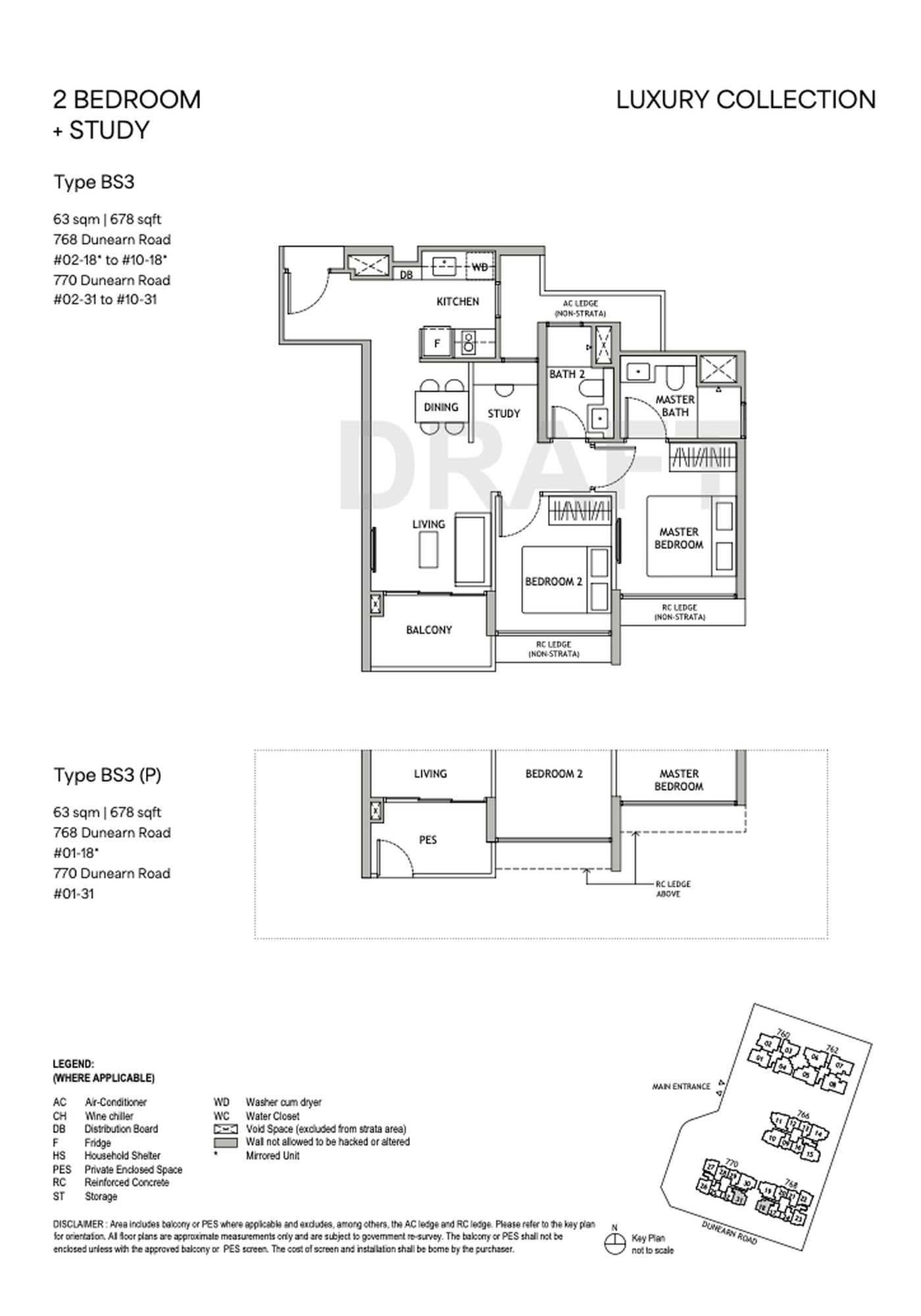 Dunearn House Type BS3 Two Bedroom Study 678 sq ft