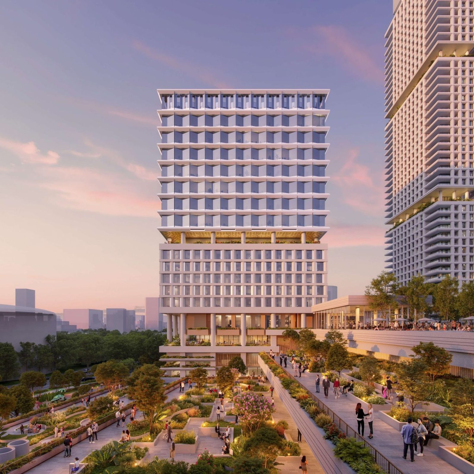 A mixed use block with landscaped terraces support placemaking 1536x1536