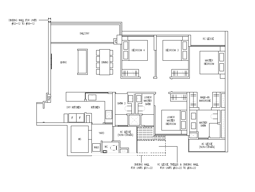 Amberwood at Holland Four Bedroom Premium, 1,227 sq ft (Type D4P)