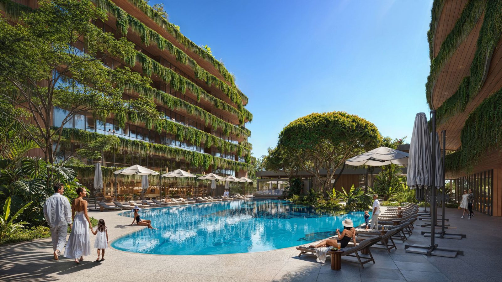 Layan Verde Building B2 B3 Pool. Rendering courtesy of VillaCarte Group