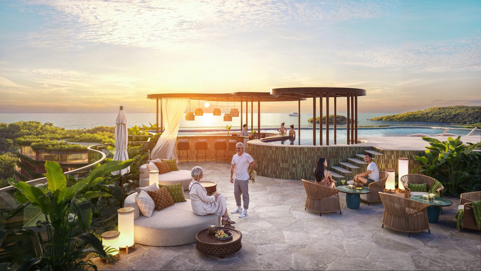 Layan Verde Ocean View From Pools 2. Rendering courtesy of VillaCarte Group