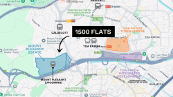 Map showing Toa Payoh residential areas, Mount Pleasant upcoming estate, and nearby transport stations